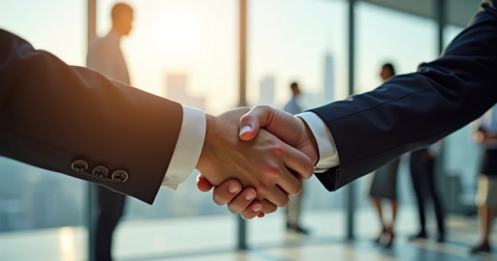 Aperto de mãos para finalizar contratação de talentos com flexibilidade